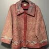A red jacket with a pattern on it