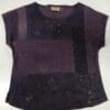 Purple patchwork cotton top, eco-dye.
