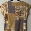 Eco-printed patchwork linen top back.