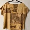 Eco-printed botanical top, back view.