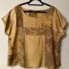Eco-printed beige linen top.