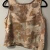Eco-printed silk sleeveless top.