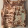 Eco-printed silk sleeveless top.