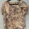 Eco-printed linen top, short sleeves.