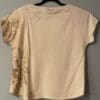 Beige eco-printed top, botanical design.