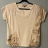 Eco-printed beige linen top.