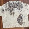 Beige t-shirt with leaf eco-print.