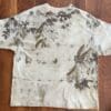 Beige eco-printed t-shirt, leaf design.