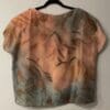 Eco-printed silk top, back view.