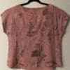 Dusty rose eco-printed top, back view.