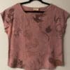 Dusty rose eco-printed leaf top.