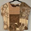 Eco-printed patchwork linen top.