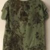 Green eco-printed plant leaf shirt back.