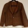 Brown wool jacket, one button closure.